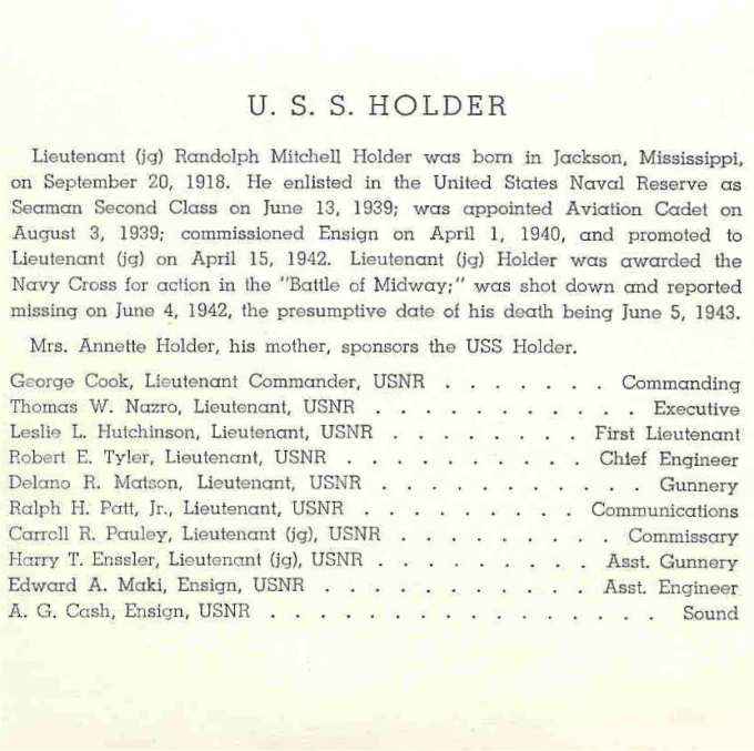 Invitation to Commissioning of USS Holder DE-401 - Page 2